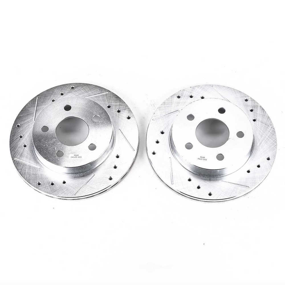 POWER STOP XPR - Power Stop - Rear Drilled, Slotted and Zinc Plated Brake Rotor Pair - Co - PWX AR8137XPR