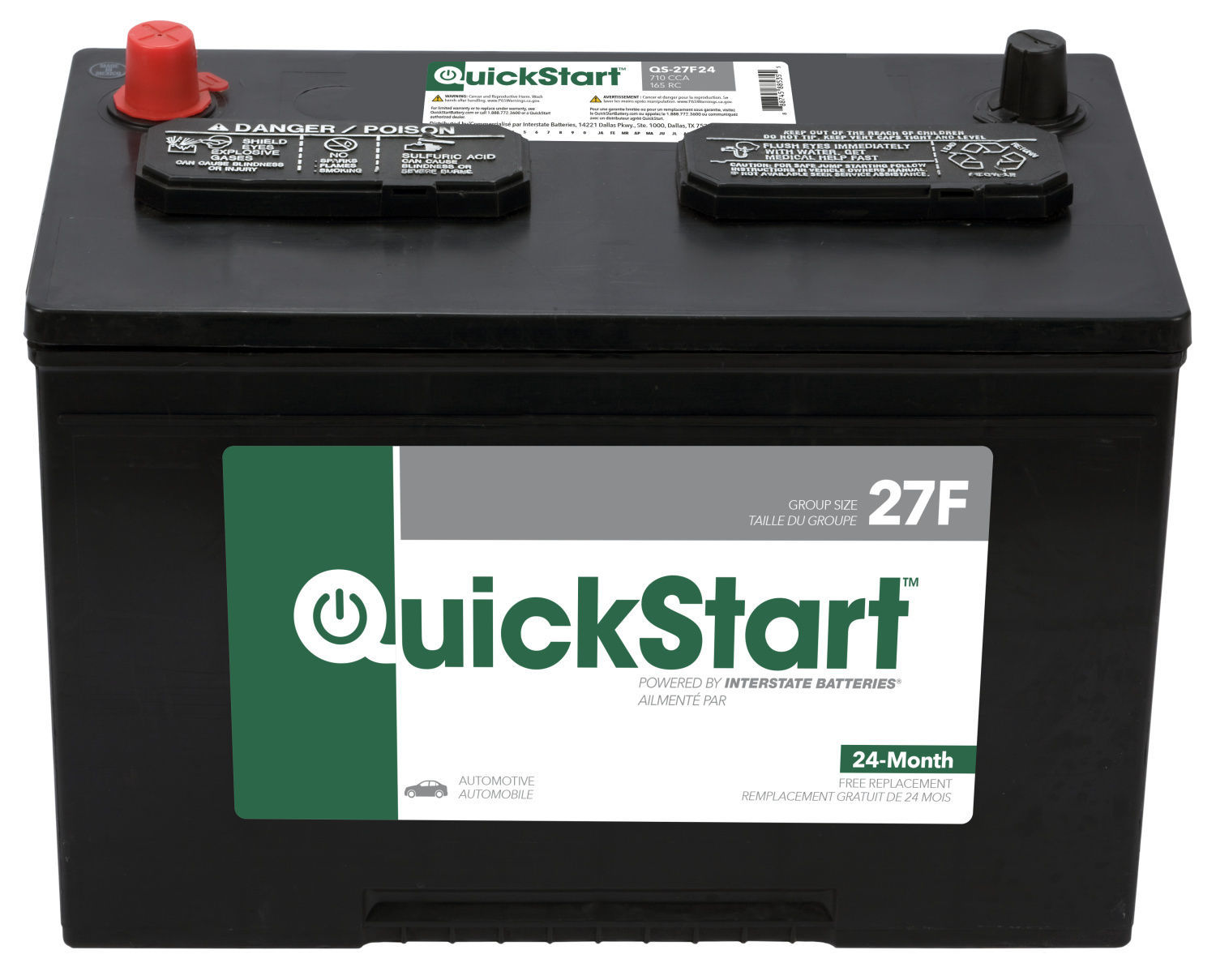 QUICKSTART BATTERIES QS27F24 — Vehicle Battery