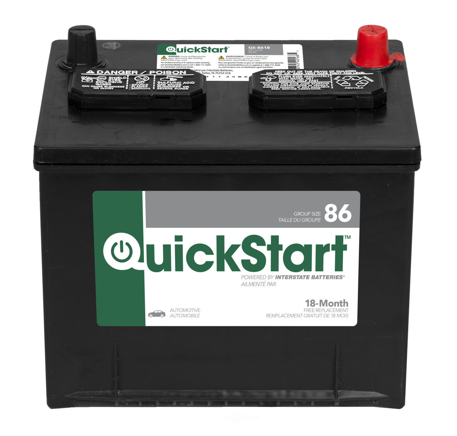 QUICKSTART BATTERIES QS8618 — Batterie de véhicule