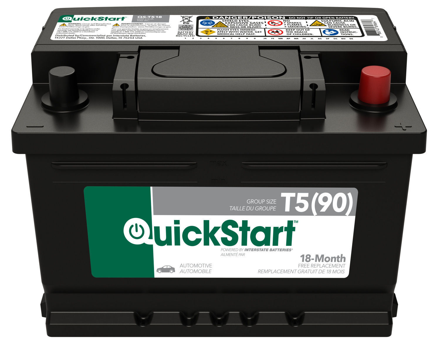 QUICKSTART BATTERIES QST518 — Batterie de véhicule