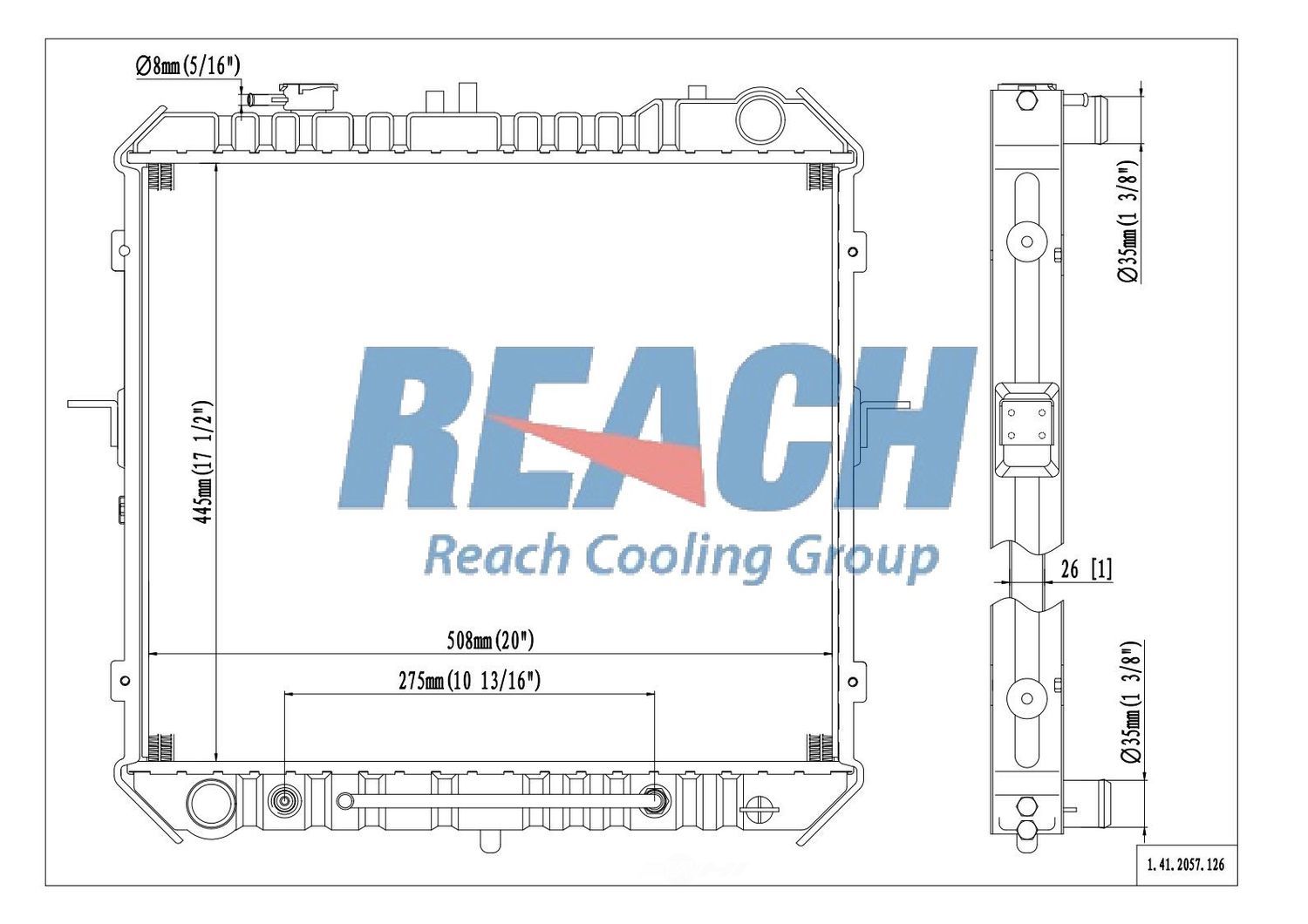 REACH COOLING - Radiator - RCH 41-2057