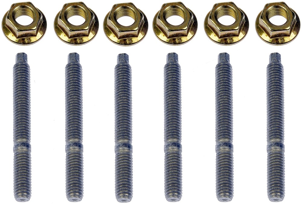Install Kit for mounting exhaust manifold to engine includes 6 studs and 6 nuts