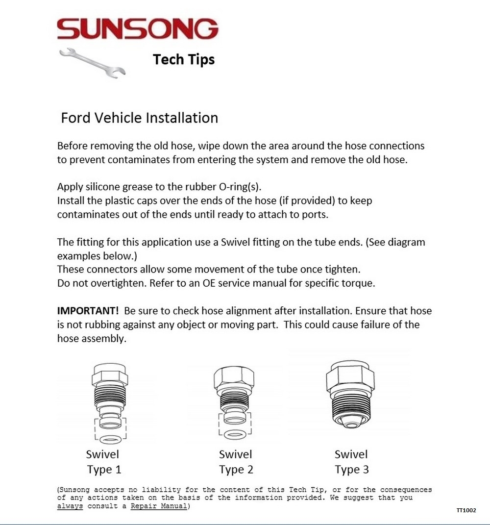 SUNSONG NORTH AMERICA - Power Steering Pressure Line Hose Assembly - SUG 3401345