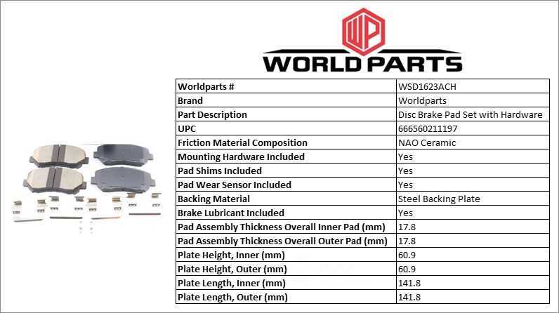 Synergy Ceramic brake pad set with hardware