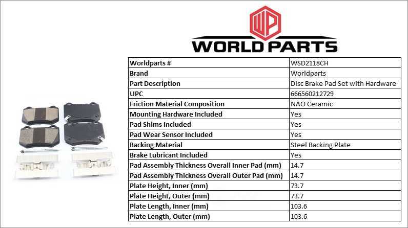 Synergy Ceramic brake pad set with hardware