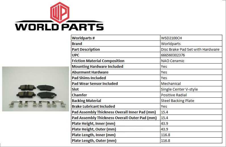 Synergy Ceramic brake pad set with hardware