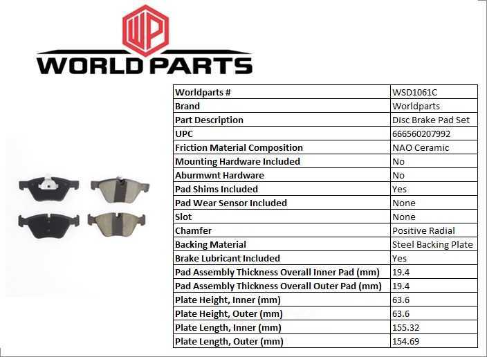 Synergy Ceramic brake pad set