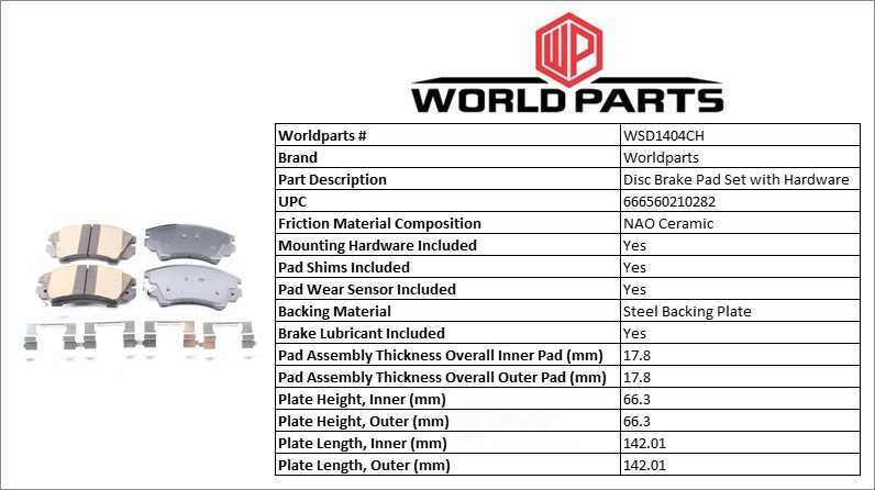 Synergy Ceramic brake pad set with hardware