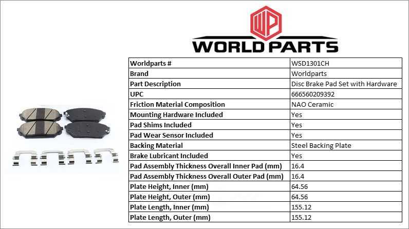 Synergy Ceramic brake pad set with hardware