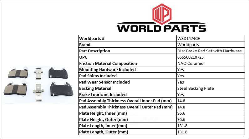Synergy Ceramic brake pad set with hardware