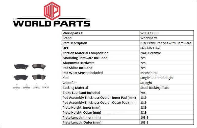 Synergy Ceramic brake pad set with hardware