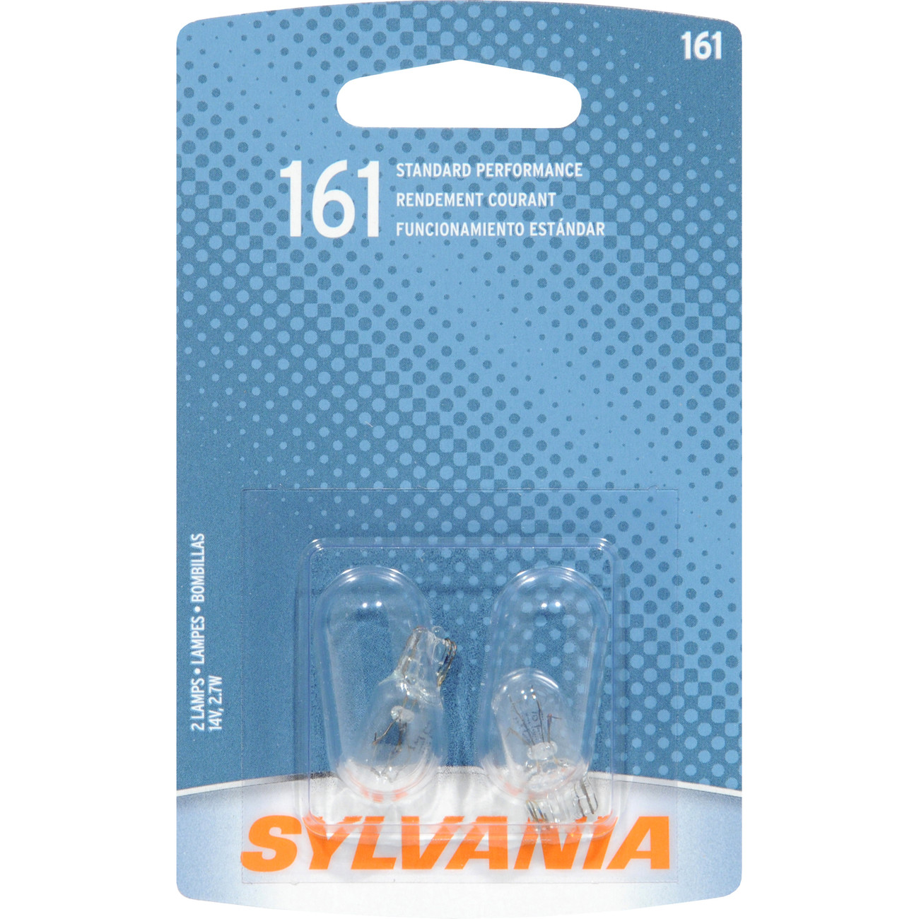 SYLVANIA RETAIL PACKS - Blister Pack Twin Instrument Panel Light Bulb - SYR 161.BP2