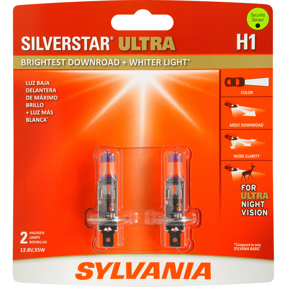 SYLVANIA RETAIL PACKS - SilverStar Ultra Blister Pack Twin Headlight Bulb - SYR H1SU.BP2