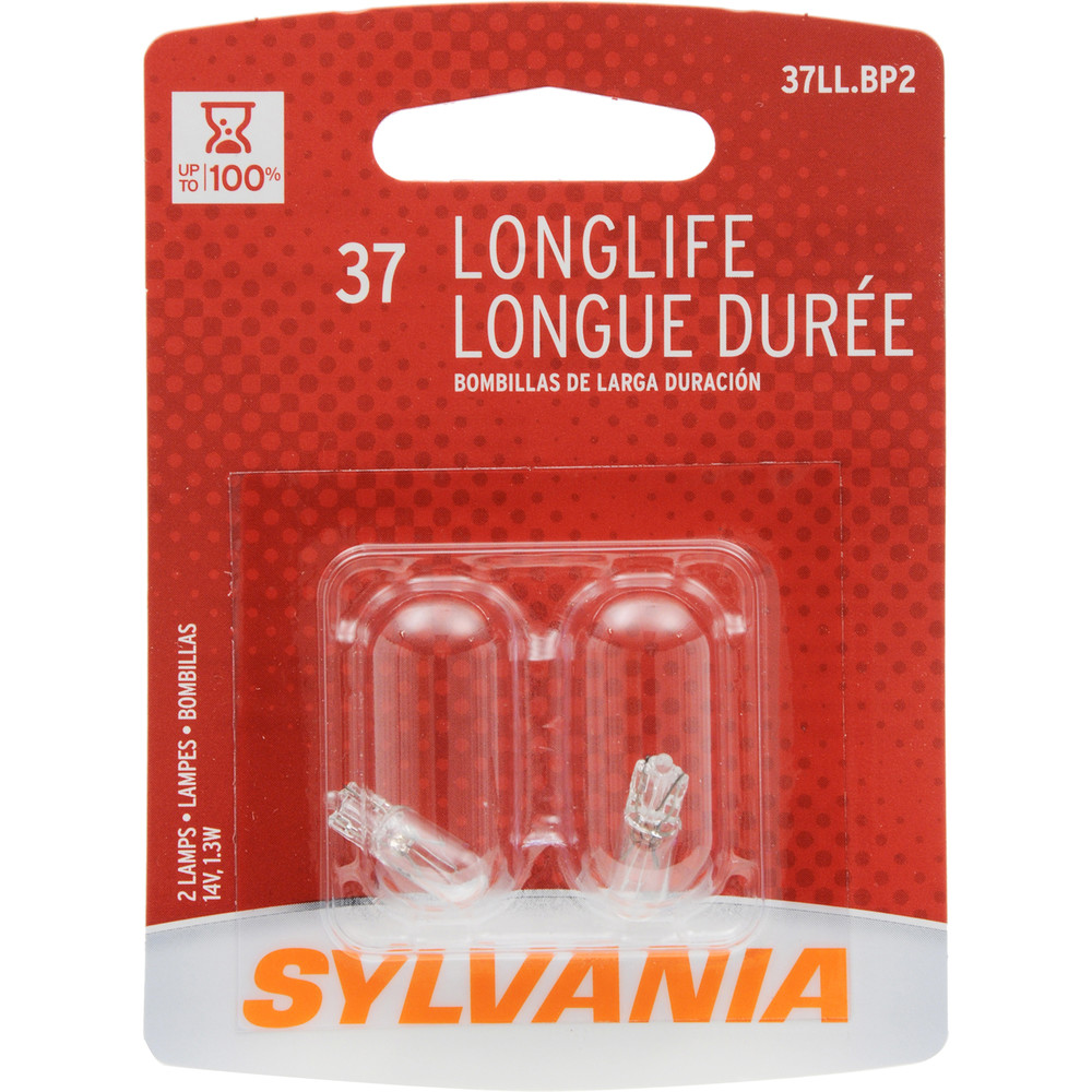 SYLVANIA RETAIL PACKS - Long Life Blister Pack Twin High Beam Indicator Light Bulb - SYR 37LL.BP2