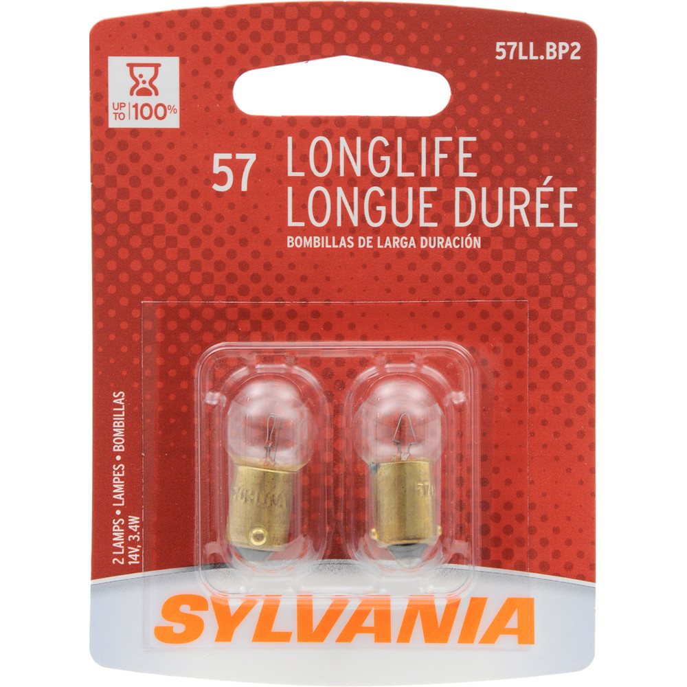 SYLVANIA RETAIL PACKS - Long Life Blister Pack Twin License Light Bulb - SYR 57LL.BP2