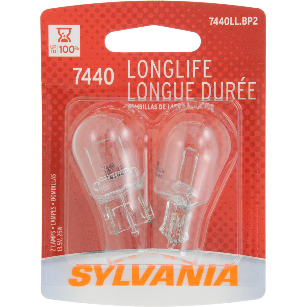 SYLVANIA RETAIL PACKS - Long Life Blister Pack Twin Back Up Light Bulb - SYR 7440LL.BP2