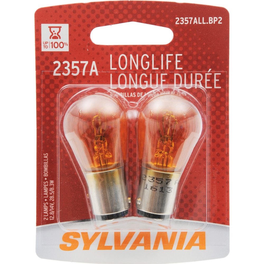 SYLVANIA RETAIL PACKS - SYLVANIA Amber Long Life Blister Pack TWIN (Front) - SYR 2357ALL.BP2