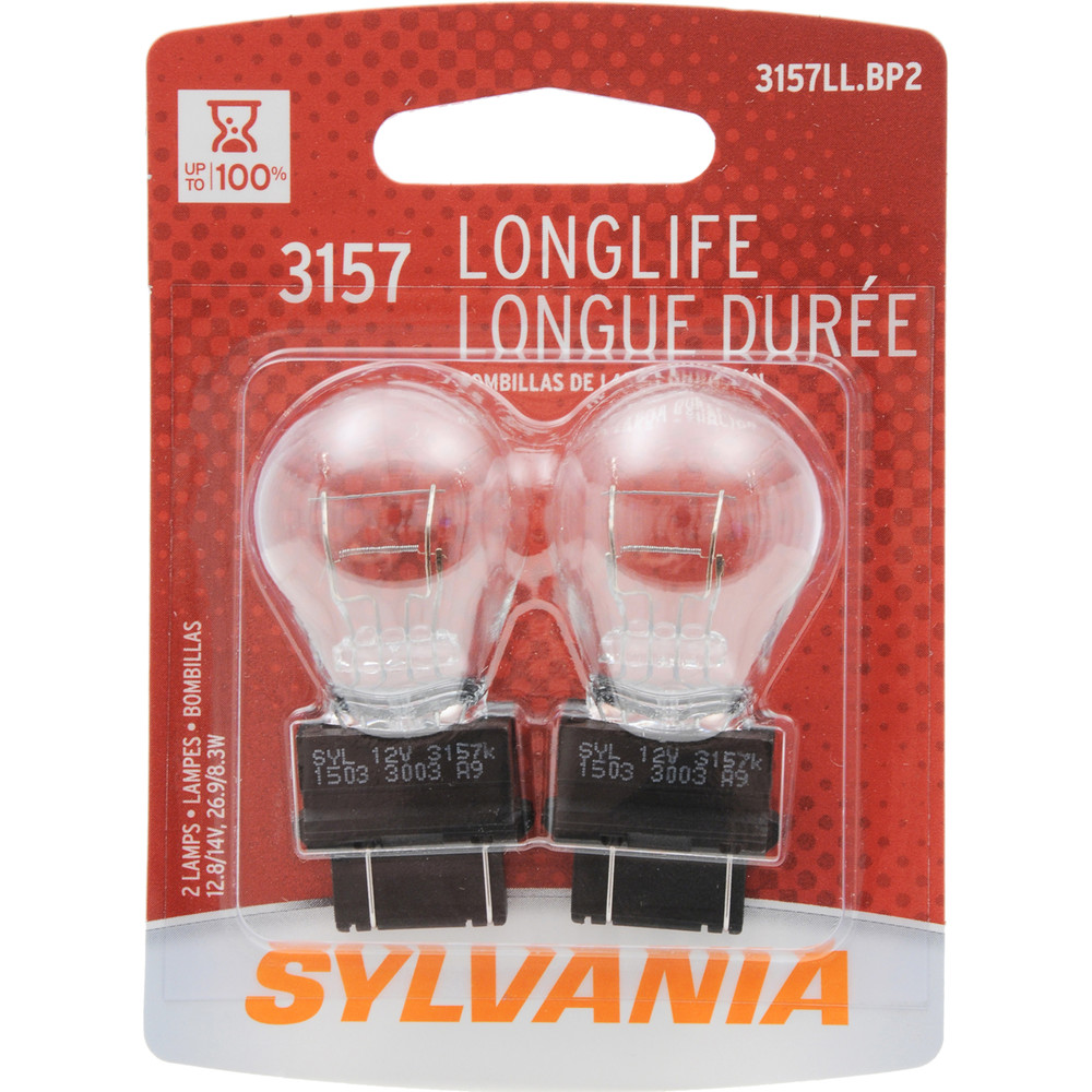 SYLVANIA RETAIL PACKS - Long Life Blister Pack Twin Turn Signal Light Bulb (Front Inner) - SYR 3157LL.BP2