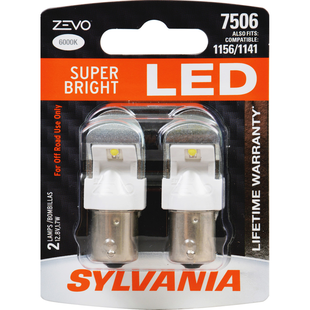 SYLVANIA RETAIL PACKS - ZEVO Blister Pack Twin Turn Signal Light Bulb (Rear) - SYR 7506LED.BP2