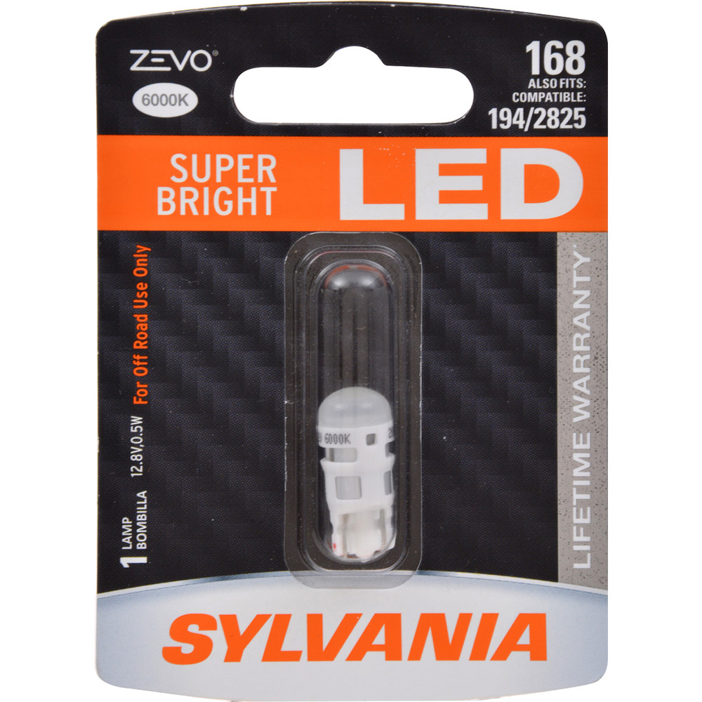 SYLVANIA RETAIL PACKS - ZEVO Blister Pack Seat Belt Light Bulb - SYR 168LED.BP