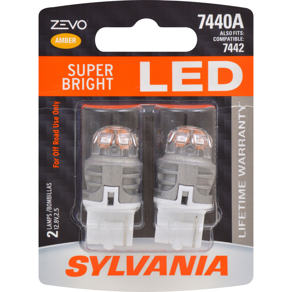 SYLVANIA RETAIL PACKS - ZEVO Blister Pack Twin Turn Signal Light Bulb (Rear) - SYR 7440ALED.BP2