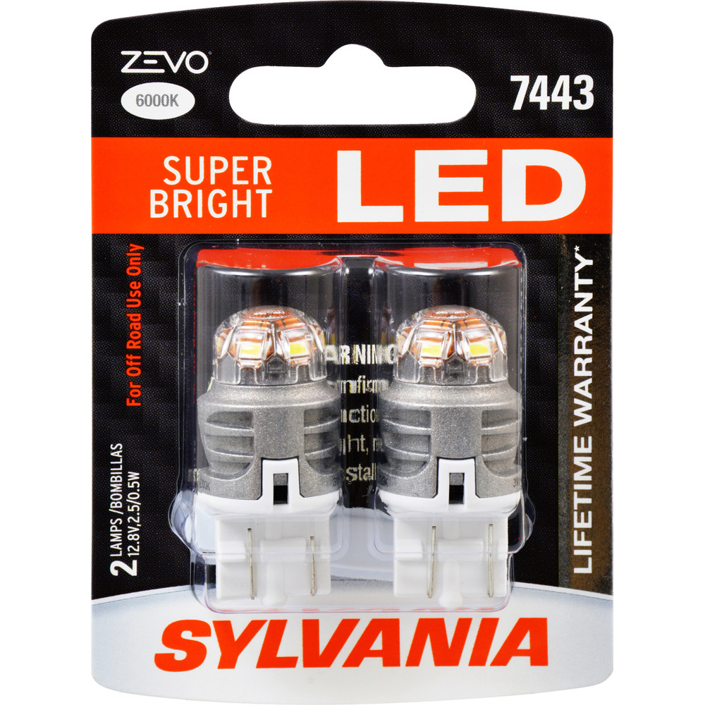 SYLVANIA RETAIL PACKS - ZEVO Blister Pack Twin Daytime Running Light Bulb - SYR 7443LED.BP2