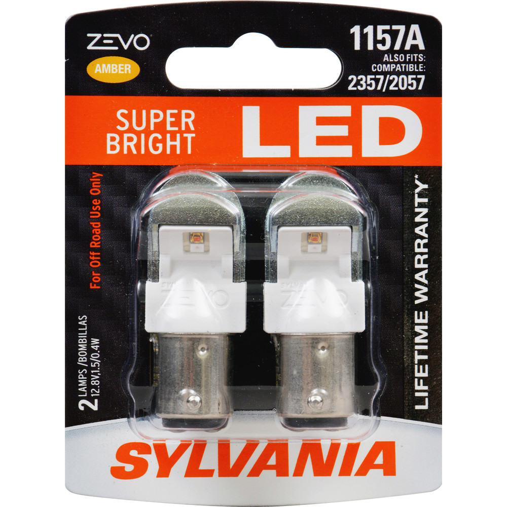 SYLVANIA RETAIL PACKS - ZEVO Blister Pack Twin Turn Signal Light Bulb (Front) - SYR 1157ALED.BP2