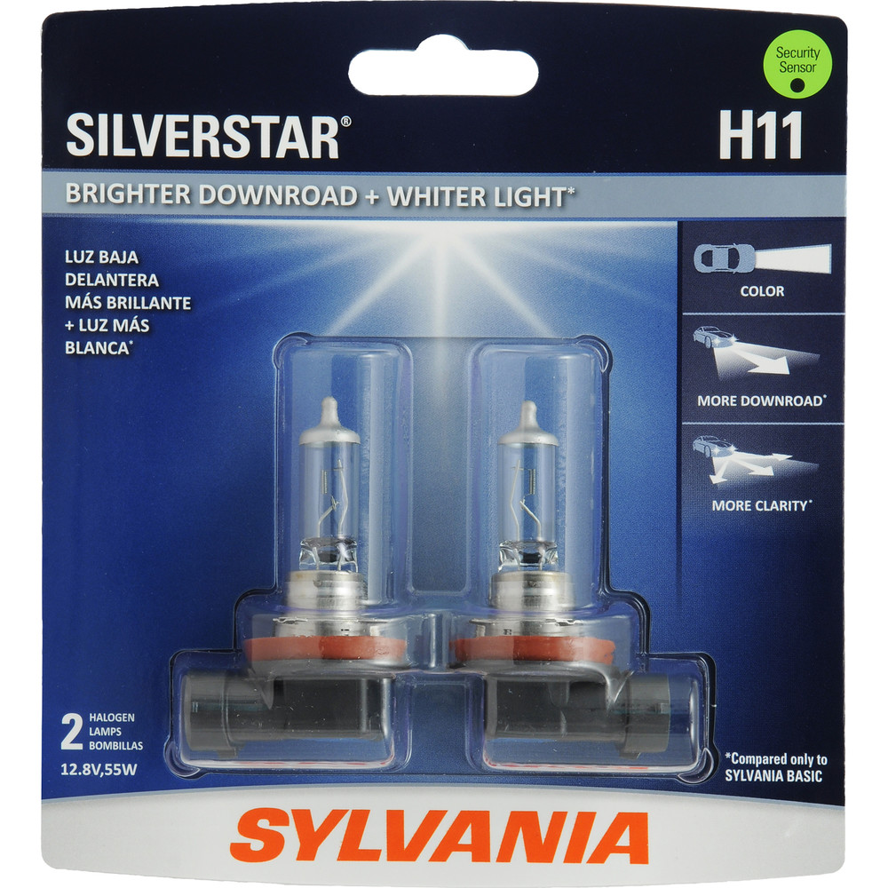 SYLVANIA RETAIL PACKS - SilverStar Blister Pack Twin Fog Light Bulb (Front) - SYR H11ST.BP2