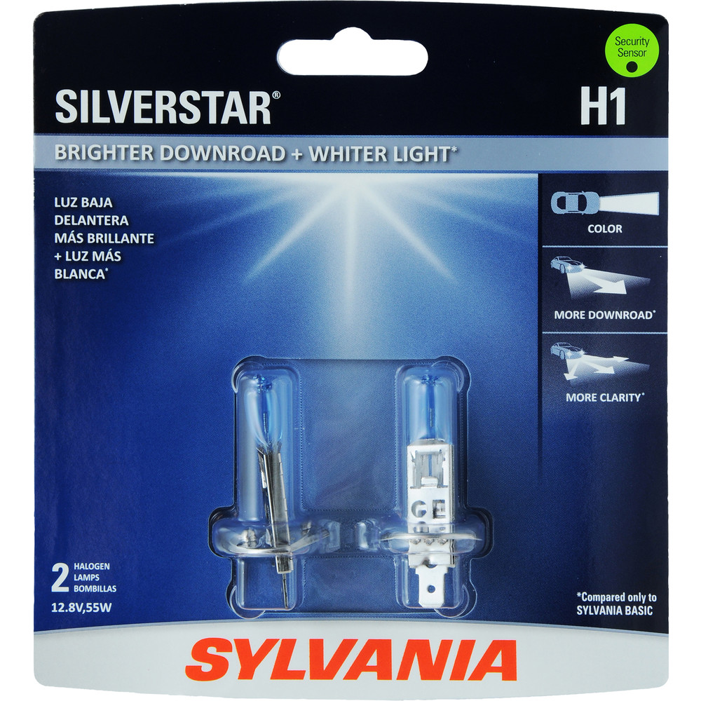 SYLVANIA RETAIL PACKS - SilverStar Blister Pack Twin Fog Light Bulb (Front) - SYR H1ST.BP2