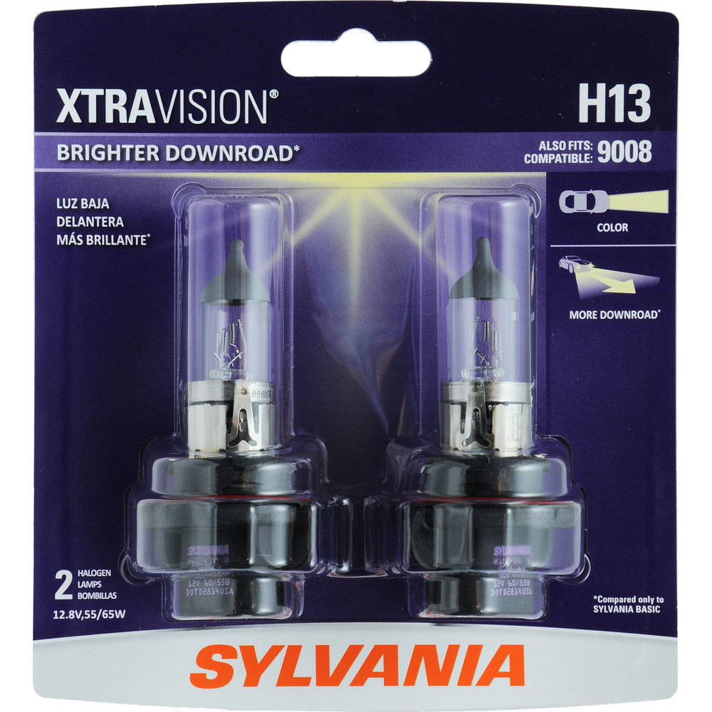 SYLVANIA RETAIL PACKS - XtraVision Blister Pack Twin Headlight Bulb (High Beam and Low Beam) - SYR H13XV.BP2