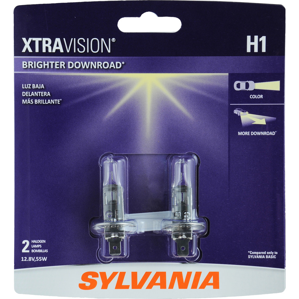 SYLVANIA RETAIL PACKS - XtraVision Blister Pack Twin Fog Light Bulb (Front) - SYR H1XV.BP2