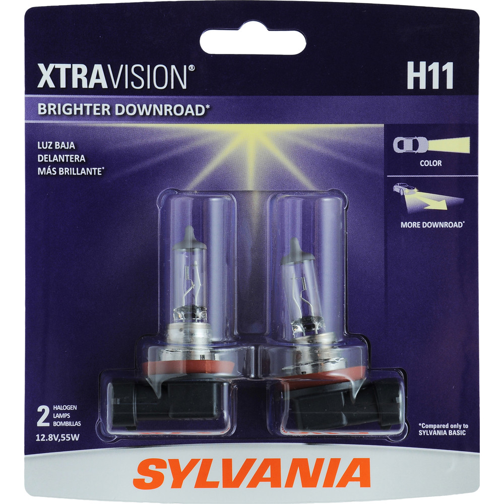 SYLVANIA RETAIL PACKS - XtraVision Blister Pack Twin Fog Light Bulb (Front) - SYR H11XV.BP2