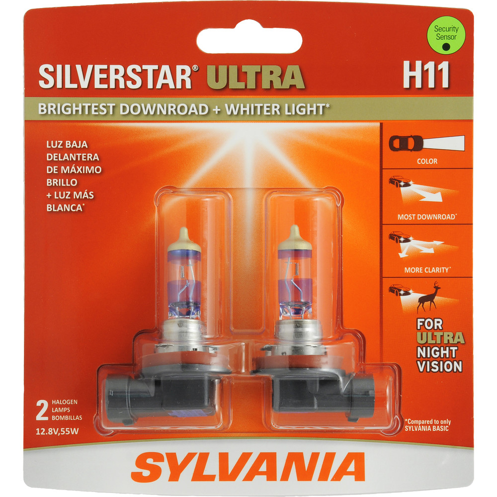 SYLVANIA RETAIL PACKS - SilverStar Ultra Blister Pack Twin Headlight Bulb (High Beam) - SYR H11SU.BP2