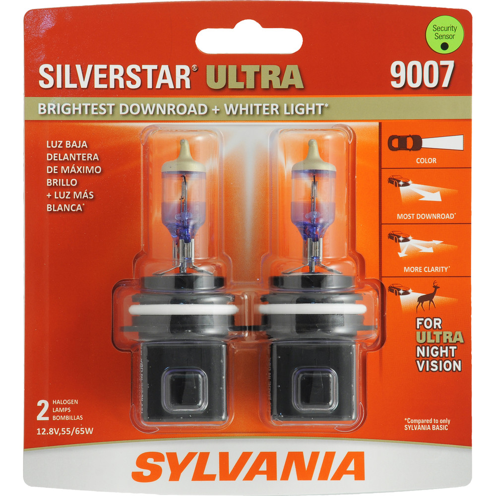 SYLVANIA RETAIL PACKS - SilverStar Ultra Blister Pack Twin Headlight Bulb (High Beam and Low Beam) - SYR 9007SU.BP2