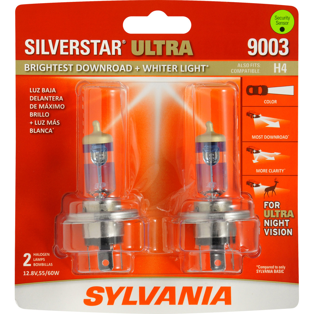 SYLVANIA RETAIL PACKS - SilverStar Ultra Blister Pack Twin Headlight Bulb - SYR 9003SU.BP2
