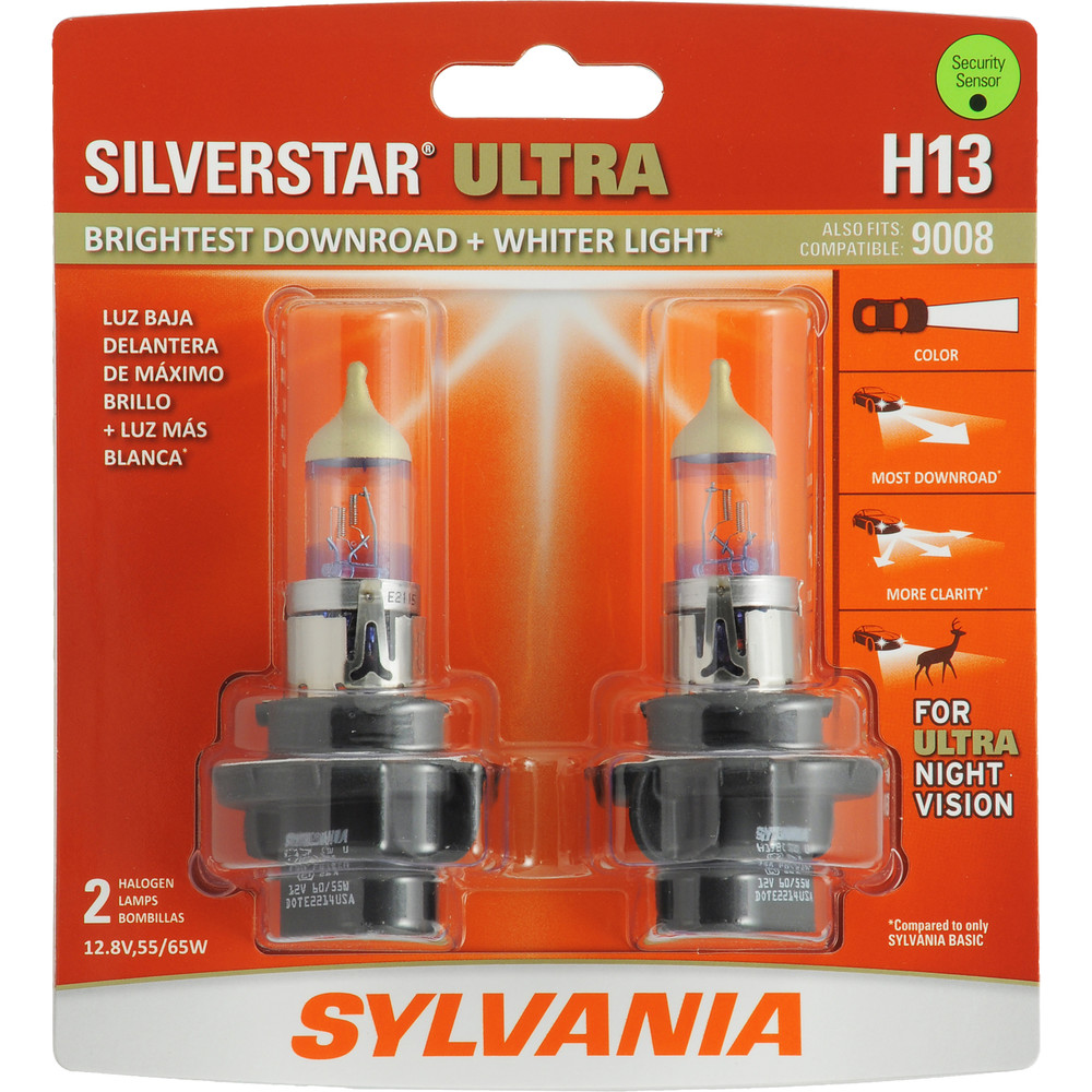 SYLVANIA RETAIL PACKS - SilverStar Ultra Blister Pack Twin Headlight Bulb (High Beam and Low Beam) - SYR H13SU.BP2