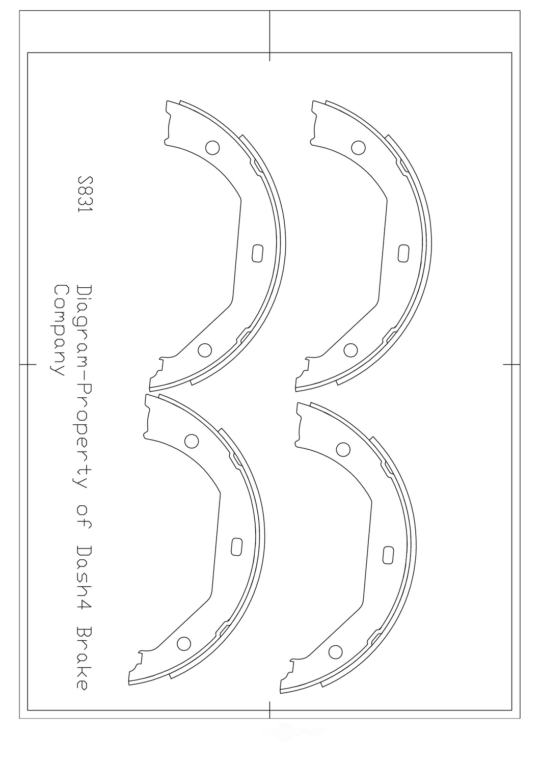 TSS DASH4 - TSS Parking Brake Shoe Set - TDF S831