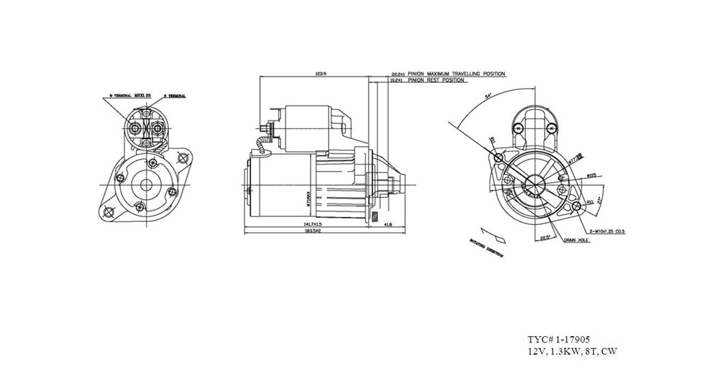 TYC - Starter Motor - TYC 1-17905