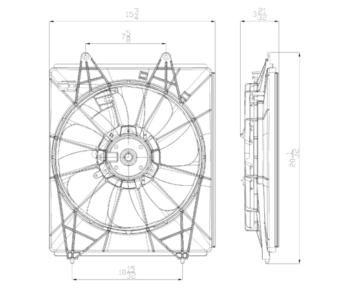 TYC - A/C Condenser Fan Assembly (Right) - TYC 611360