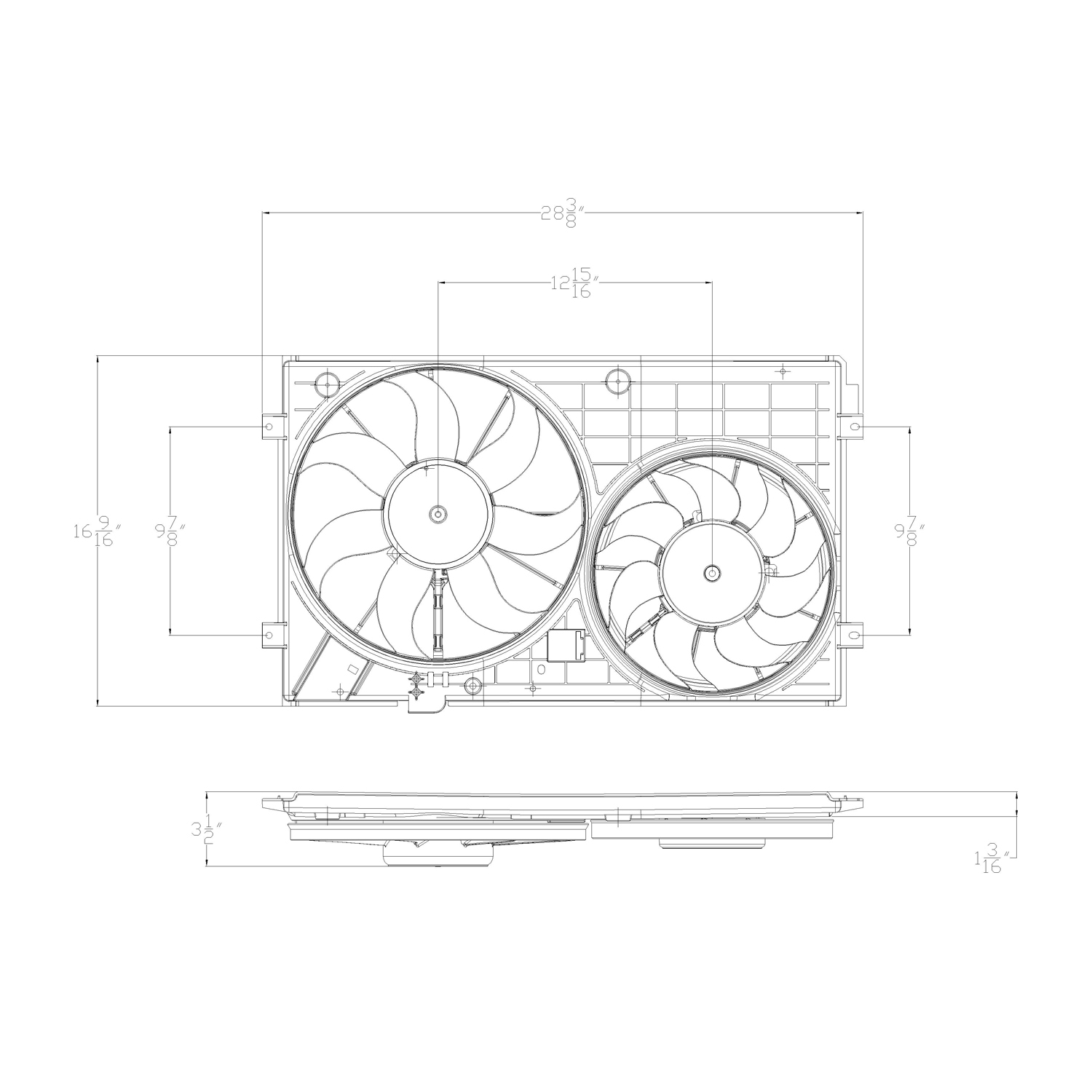 TYC - Dual Radiator And Condenser Fan Assembly - TYC 621490