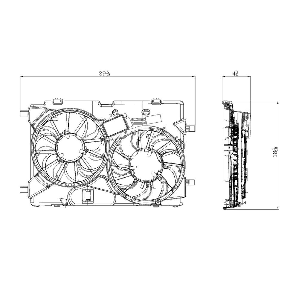 TYC - Dual Radiator And Condenser Fan Assembly - TYC 622390