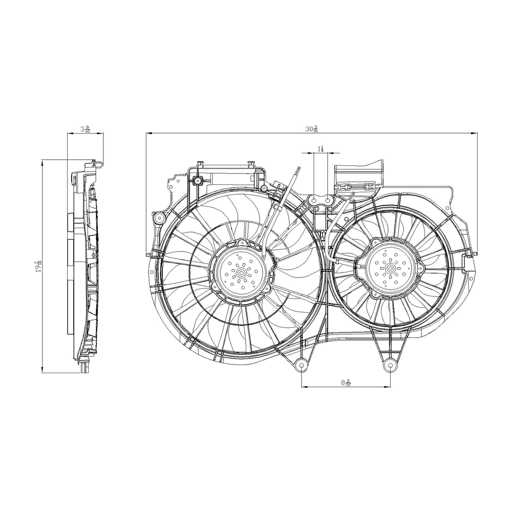 TYC - Dual Radiator And Condenser Fan Assembly - TYC 622540