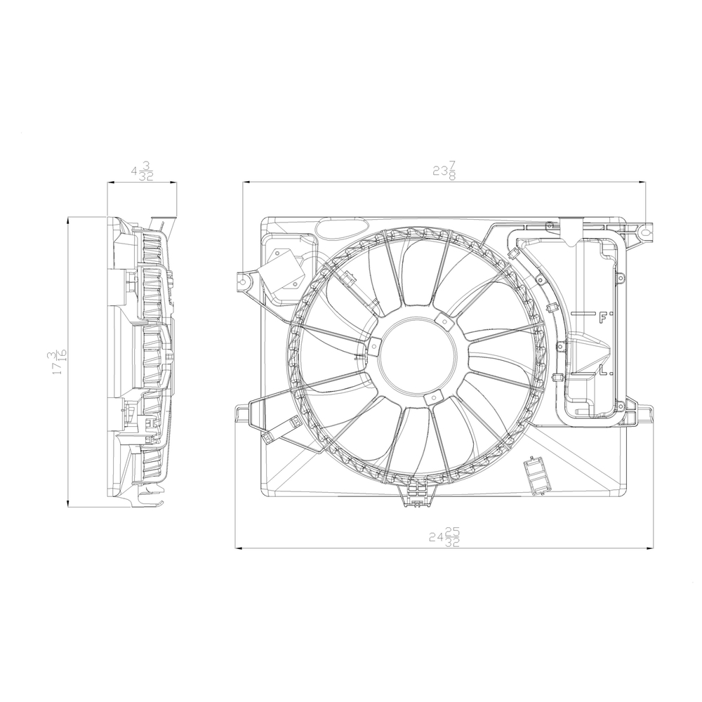 TYC - Dual Radiator And Condenser Fan Assembly - TYC 622600