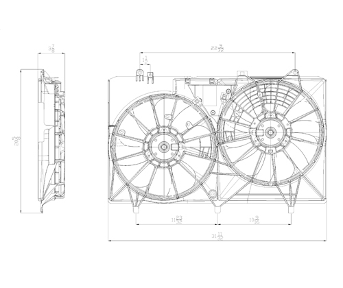 TYC - Dual Radiator And Condenser Fan Assembly - TYC 622670