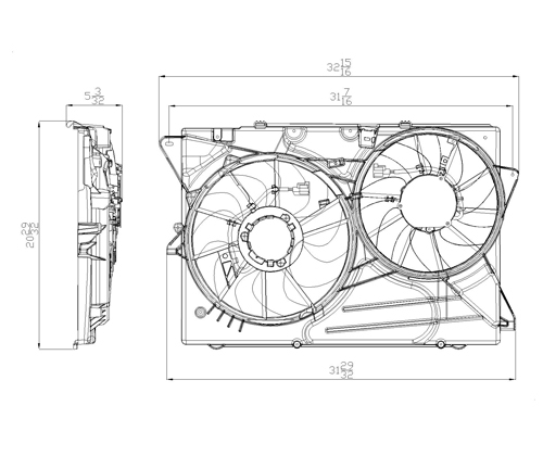 TYC - Dual Radiator And Condenser Fan Assembly - TYC 622780