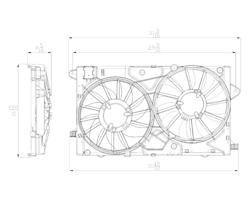 TYC - Dual Radiator And Condenser Fan Assembly - TYC 622790