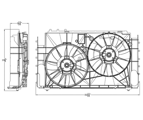 TYC - Dual Radiator And Condenser Fan Assembly - TYC 623290