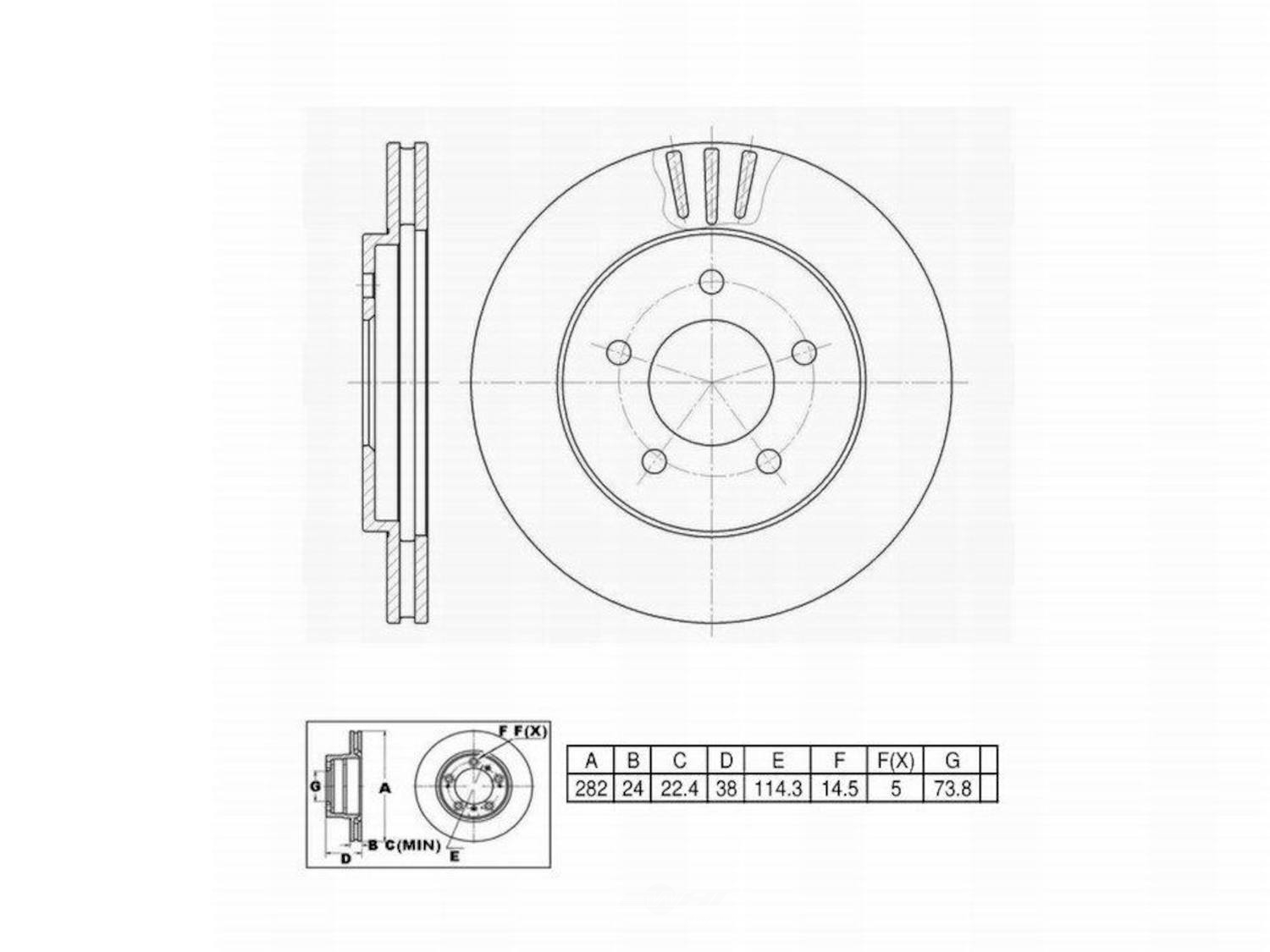 ULTRA HC - UltraHC Premium Disc Brake Rotor (Front) - UHC UR000395