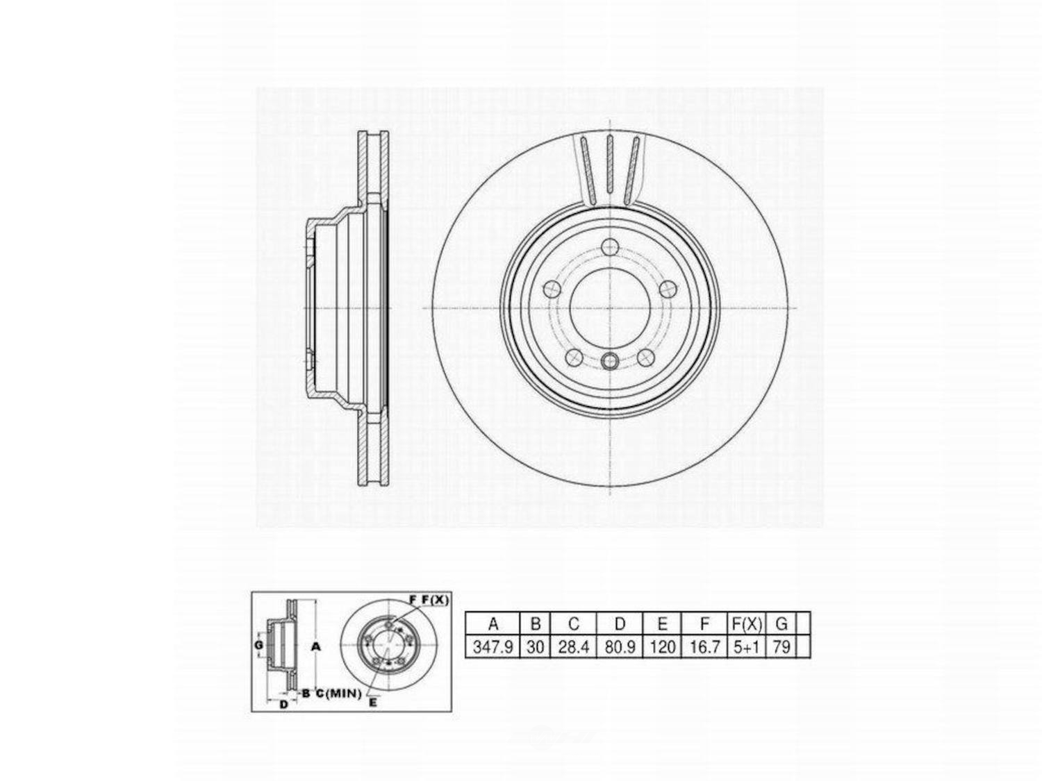 ULTRA HC - UltraHC Premium Disc Brake Rotor (Front) - UHC UR001156