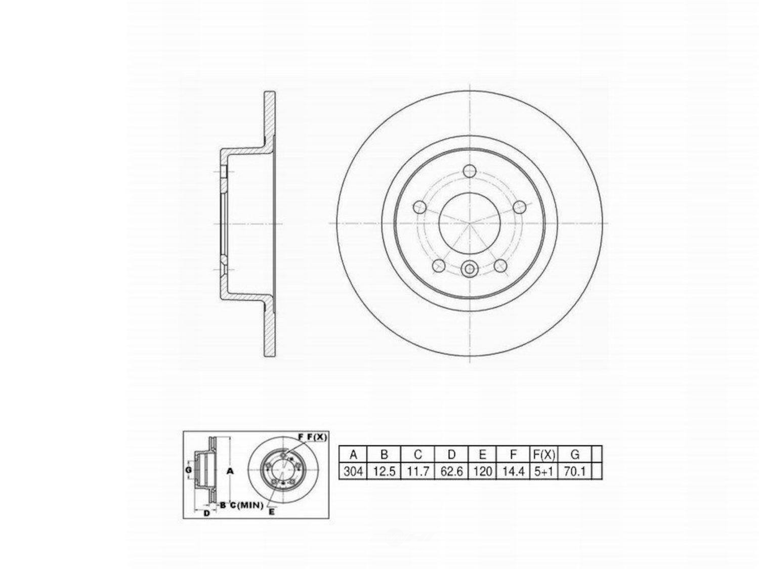 ULTRA HC - UltraHC Premium Disc Brake Rotor (Rear) - UHC UR001828